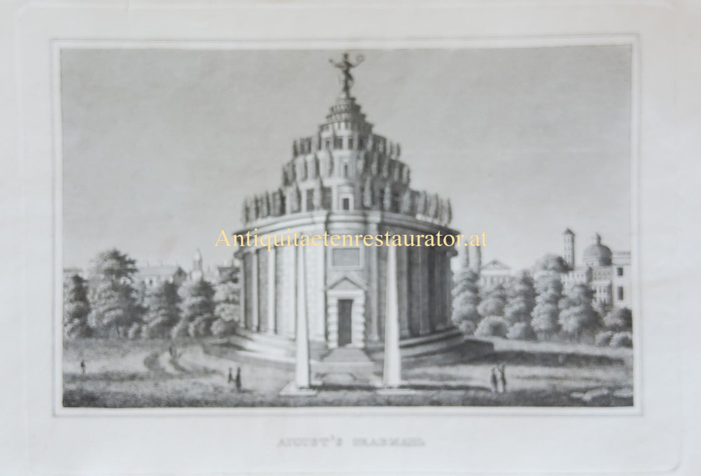 Italien, Rom Das Mausoleum (Grabmal) des Augustus Radierung