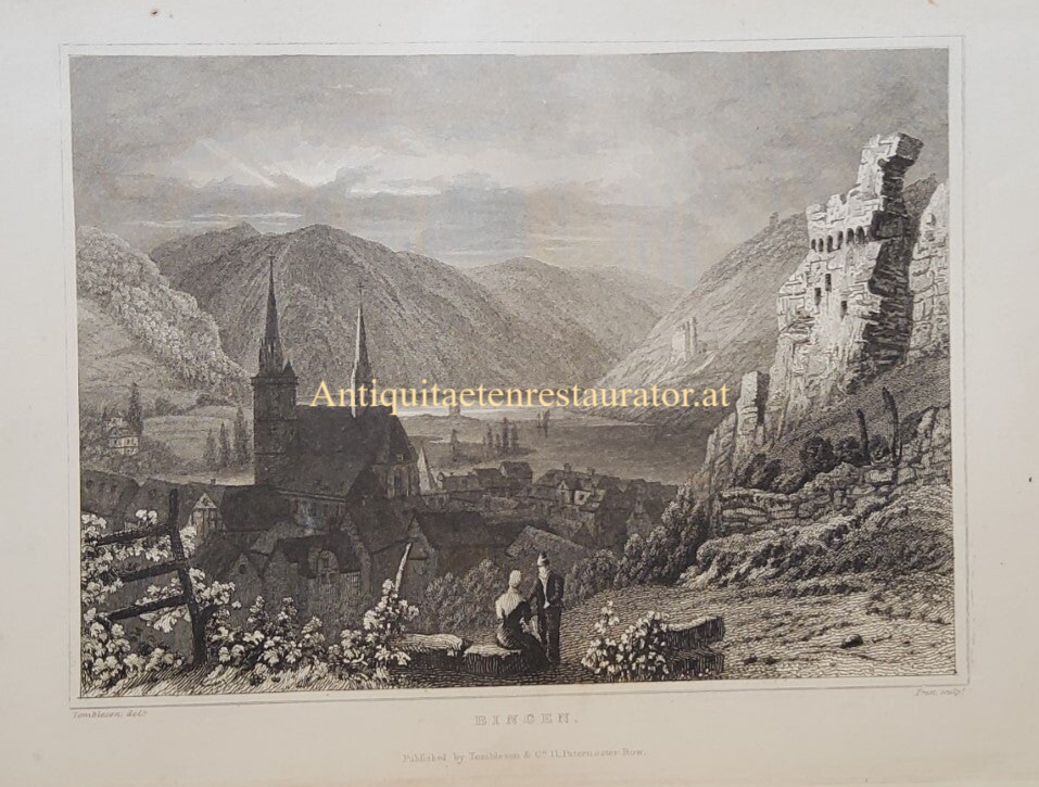 Bingen Stahlstich von Frost
