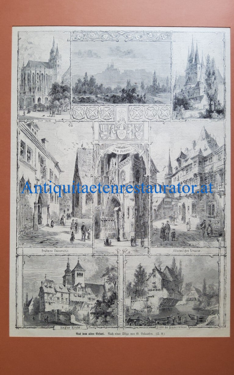 Erfurt, Aus dem alten Erfurt, Holzstich