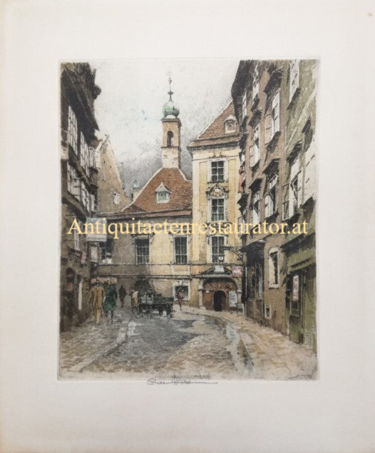 Wien, Schönlaterngasse, Radierung Robert Kasimir