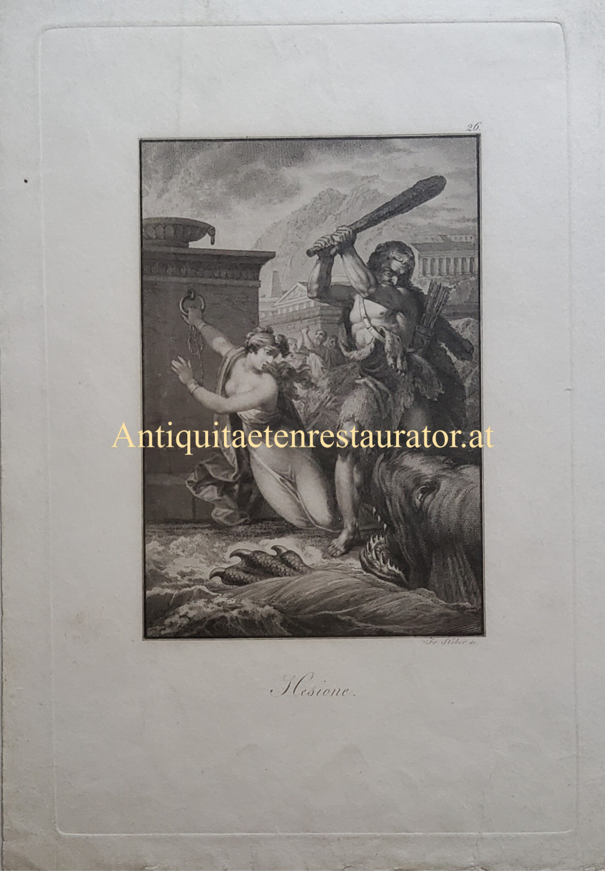 Hesione, Radierung von Franz Stöber