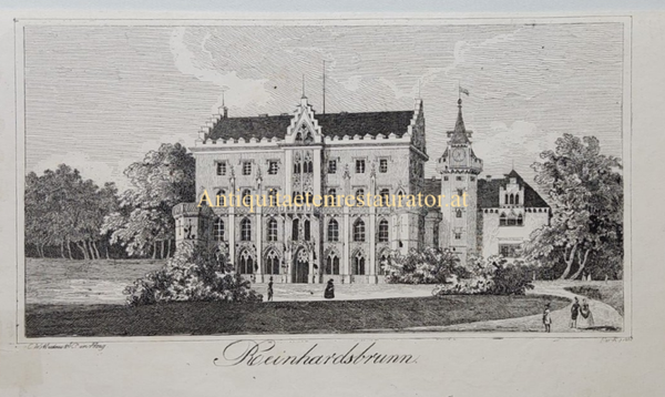 Reinhardsbrunn. Kupferstich Josef Fark. Friedrichroda, Thüringen: