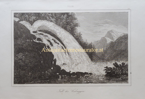 Schweiz, Tal des Calcaggia Radierung