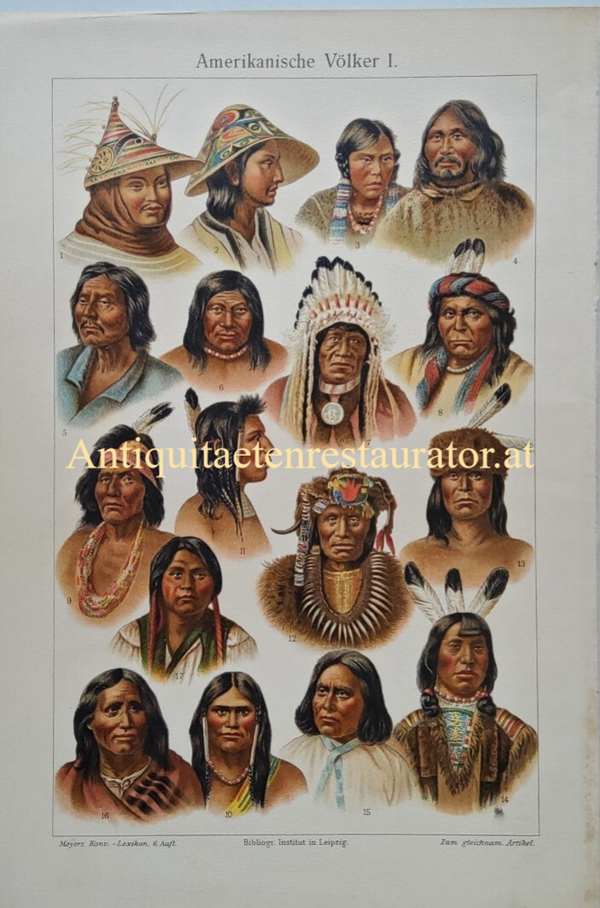 Amerikanische Völker I  Chromolithographie