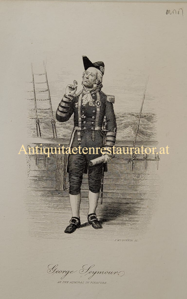 George Seymour as the Admiral in Pinafore, Radierung von John Mc Goffin