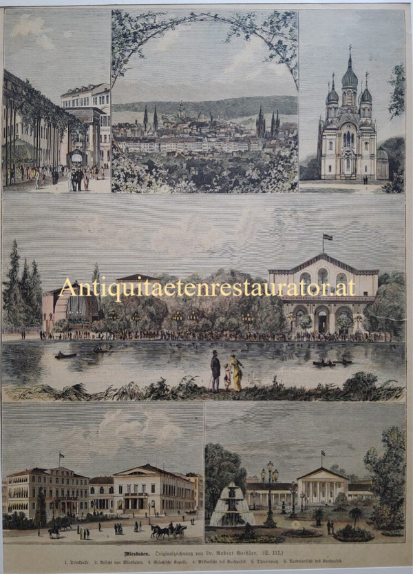 Wiesbaden, Holzstich nach Robert Geißler