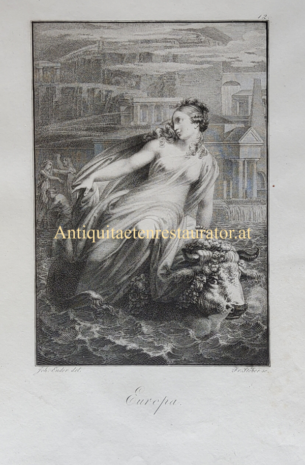 Europa, Radierung von Franz Stöber nach Joh. Ender