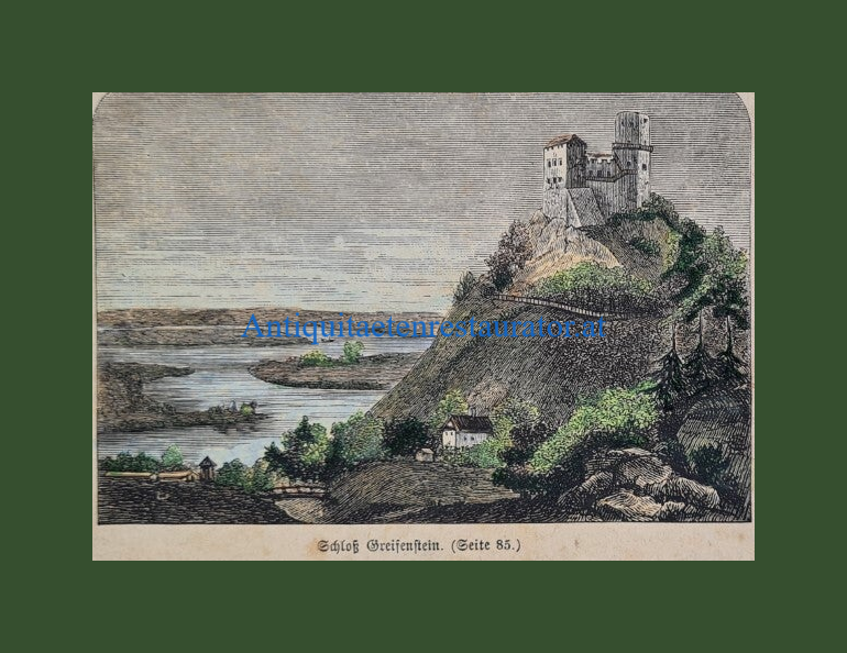 Greifenstein an der Donau, kolor. Holzstich