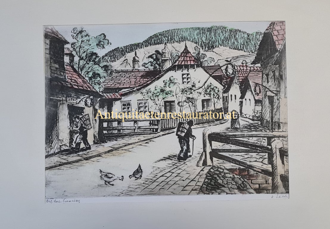 Hans Leisch, Sievering Radierung