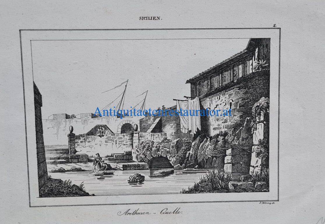 Italien, Sizilien Arethusen Quelle