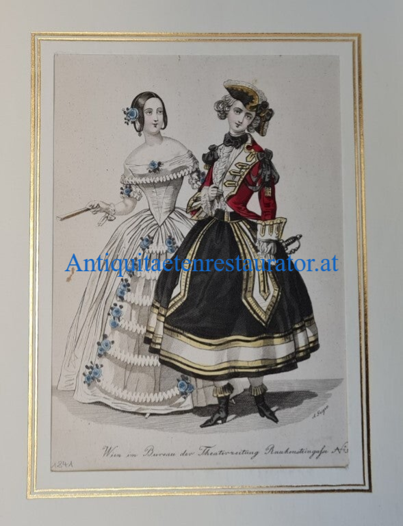 Modebild viktorianische Zeit aus Theaterzeitung