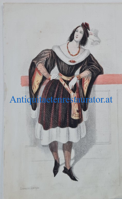 Damenkostüm 1835 Lithographie