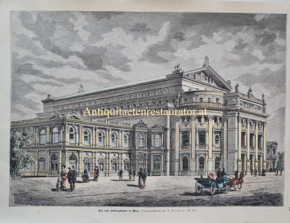 Burgtheater in Wien, kolor.Holzstich