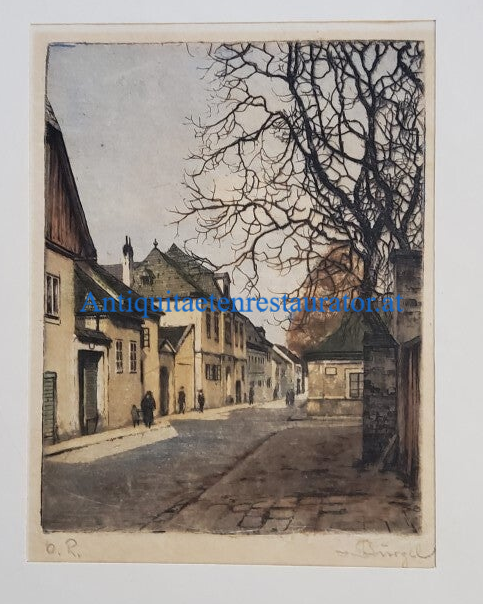 Kahlenberg, Radierung von Ludwig Bürgel