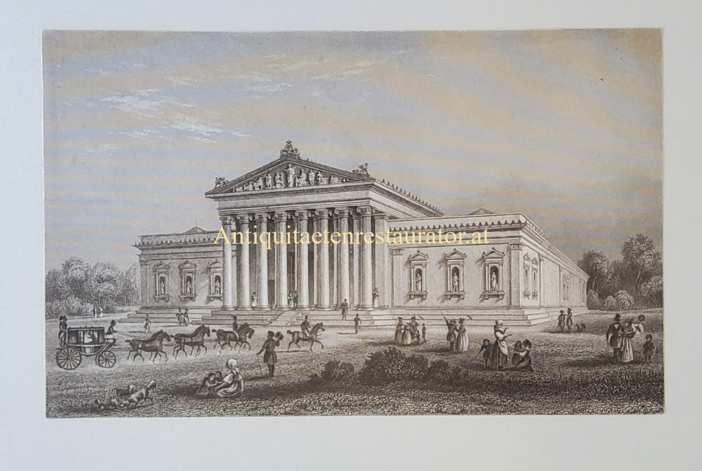 München, Glyptothek Stahlstich von Poppel