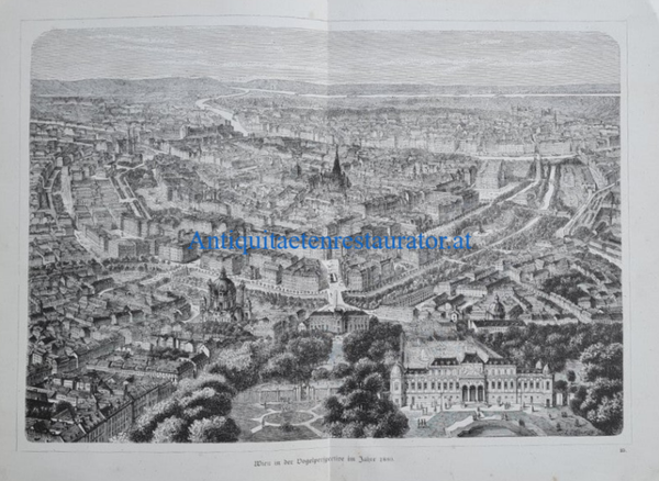 Wien in der Vogelperspektive im Jahre 1880