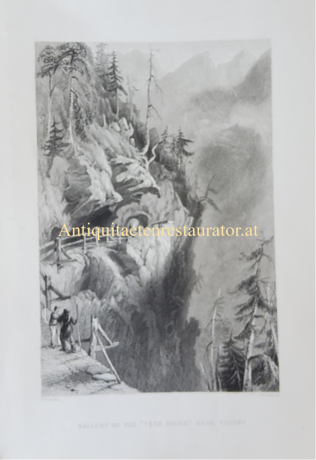 Italien, Trient ,Gallerie of the Tete noire  near Trient Stahlstich nach Bartlett