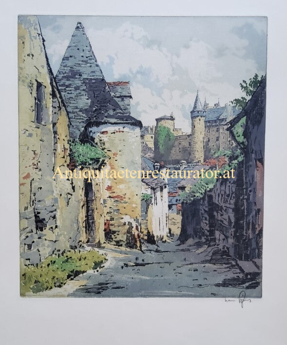 Hans Figura, Frankreich, Bretagne, Farbradierung