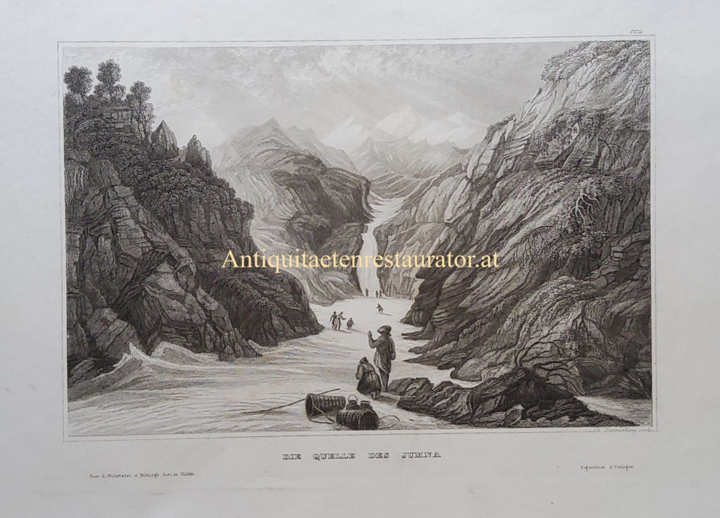 Inden, Die Quelle des Juma Stahlstich von Daumerlang