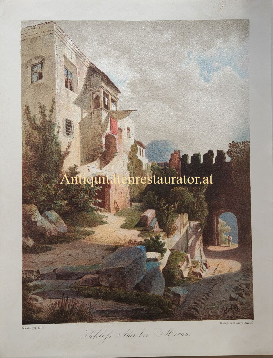 Schloss Auer bei Meran, Lithographie