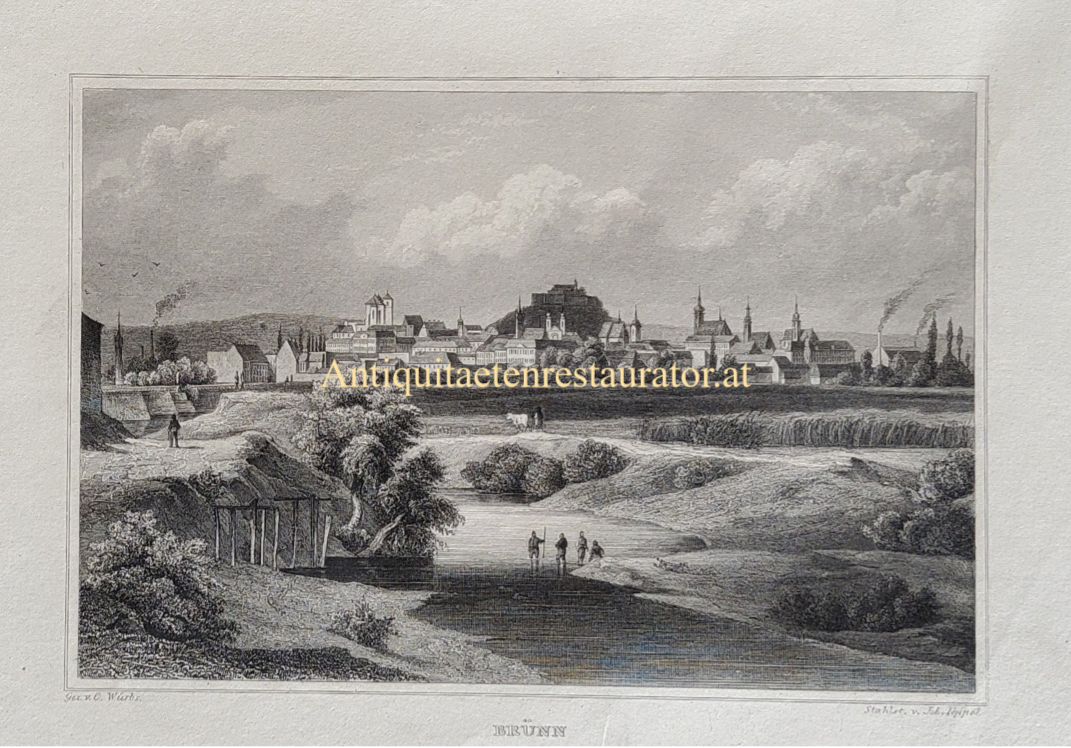 Tschechien, Brünn Stahlstich von Poppel