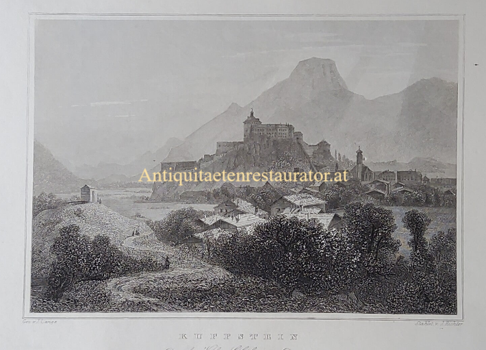 Kufstein, Tirol Stahlstich nach Lange von Richter