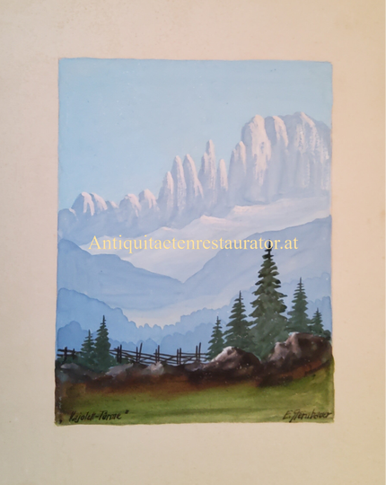 Ernst Sternbauer, Aquarell Vajolet-Türme Italien