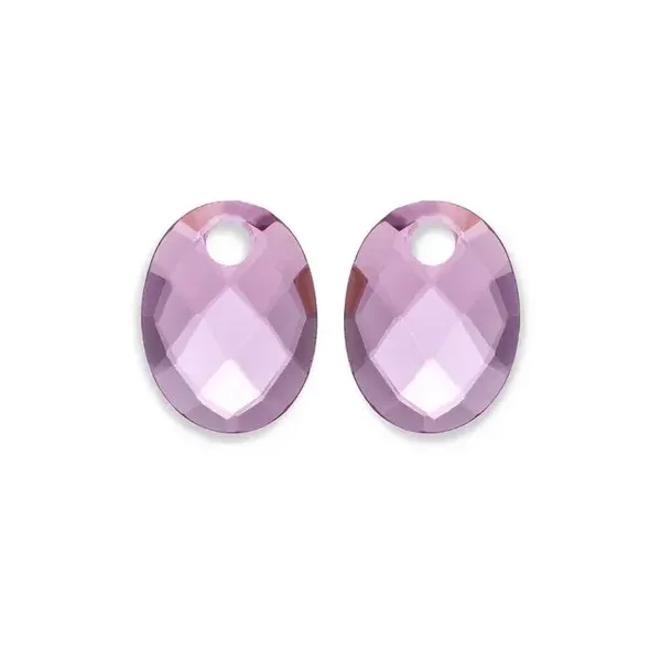 Sparkling Earstones Medium Ovaal Aubergine Quartz