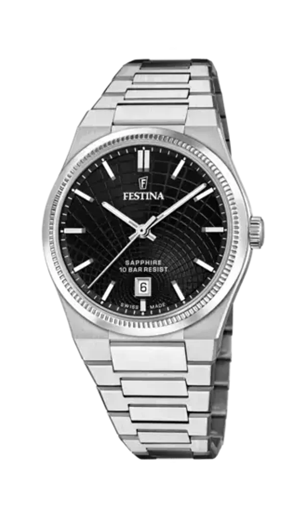 Festina Horloge Swiss Made Rivé Zwart