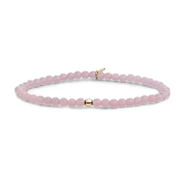 Sparkling Armband Pink Opalite Saturn Small Goud 4mm