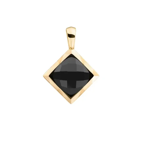 Sparkling Pendant Onyx Cushen Cut Amulet Goud