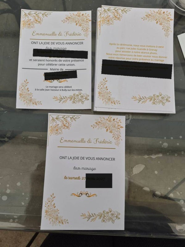 Faire-part de mariage