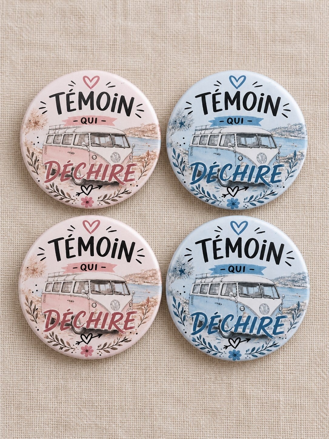 Badges personnalisés pour les témoins de mariage