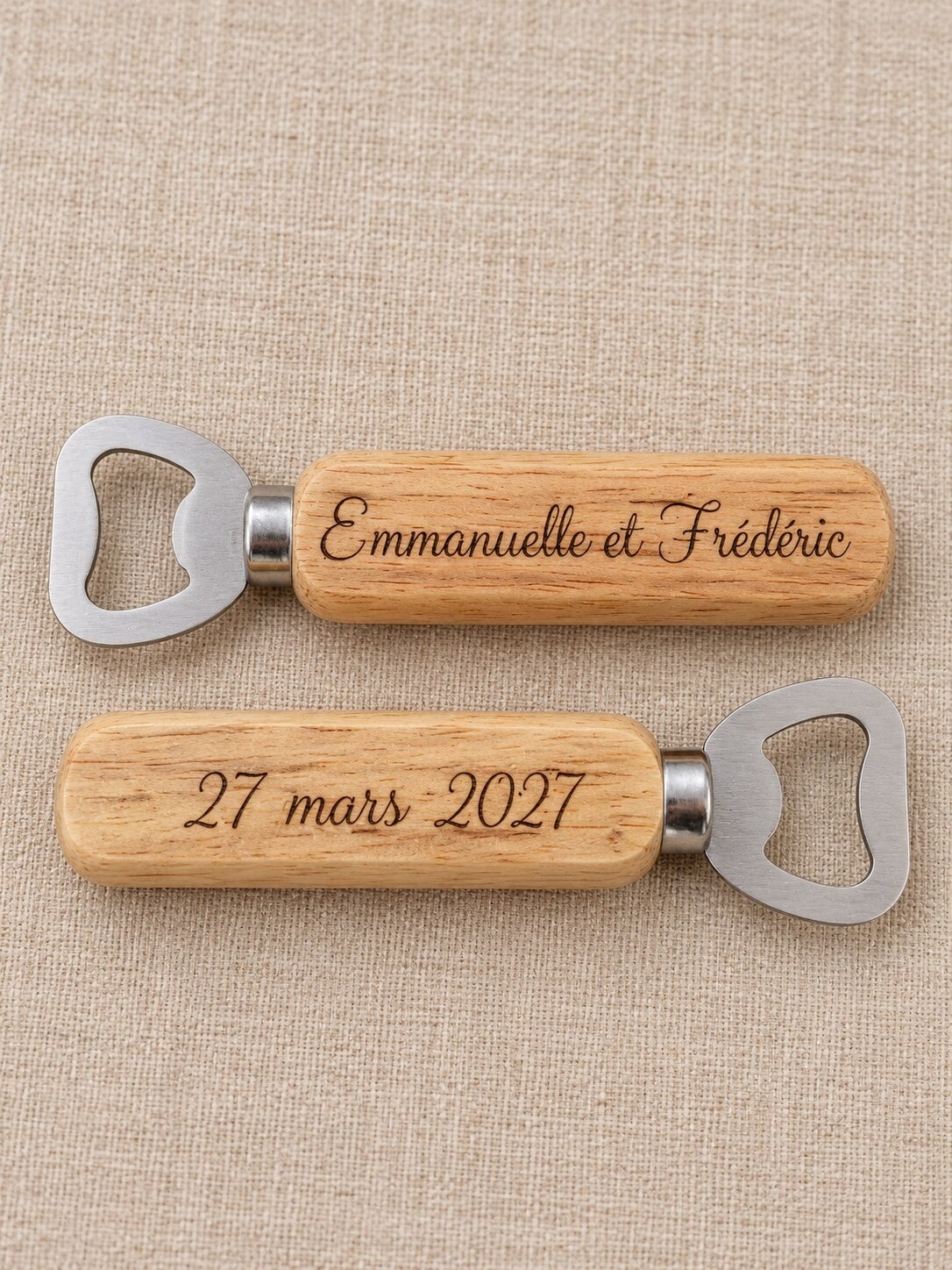Décapsuleurs personnalisés avec manche en bois