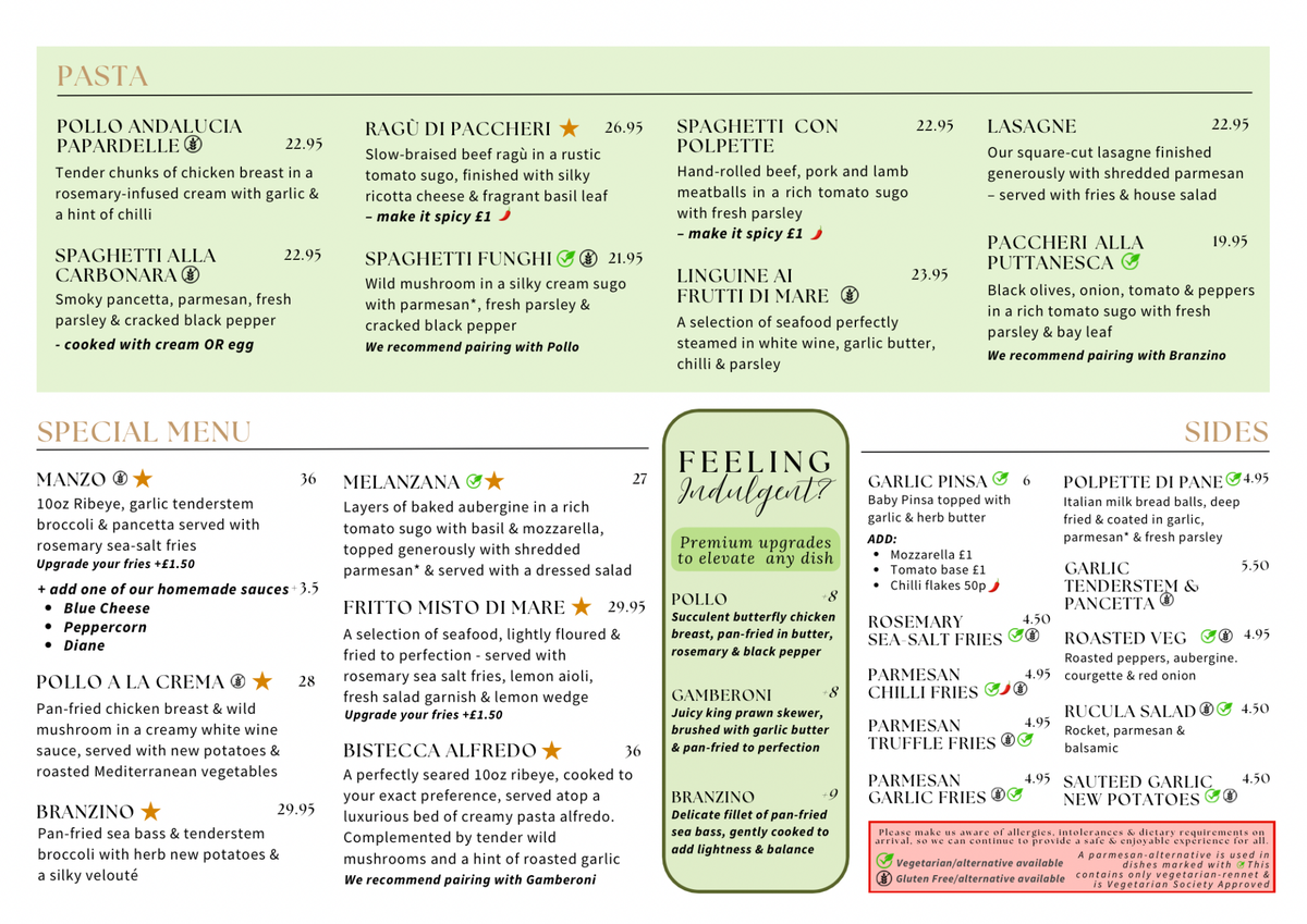 Menu | Saporito
