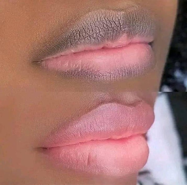 Massage de lèvres, plus soin de visage
