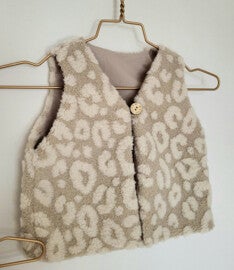 The GIRL/MOM gilet | Leopard teddy gilet beige | Twin met je dochter
