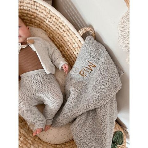 Kids4trendy - Teddy deken met naam grijs