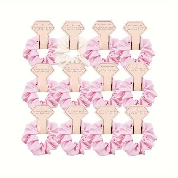 Zijden scrunchies Bridal party Diamond Leopard 12 stuks