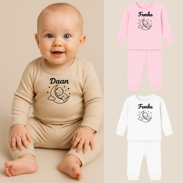 Kids4trendy - Pyjama met Naam maan en ster