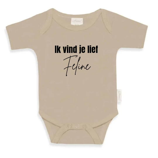 Rompertje met naam sierlijk | Ik vind je lief