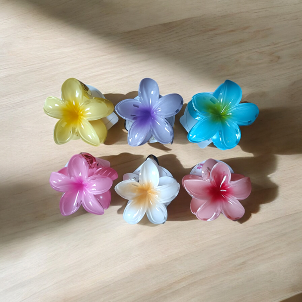 Bloemen haarklemmen set spiegel 6 stuks