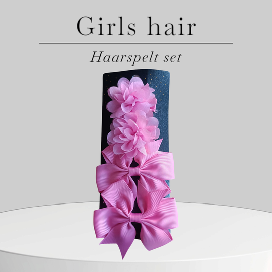 Haarspeldjes set 4 stuks bright pink