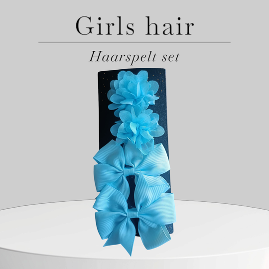 Haarspeldjes set 4 stuks aqua