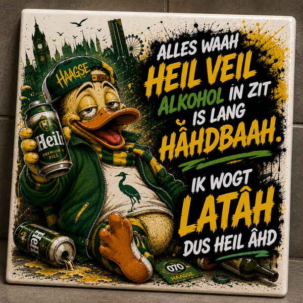 tegel heel veel alcohol