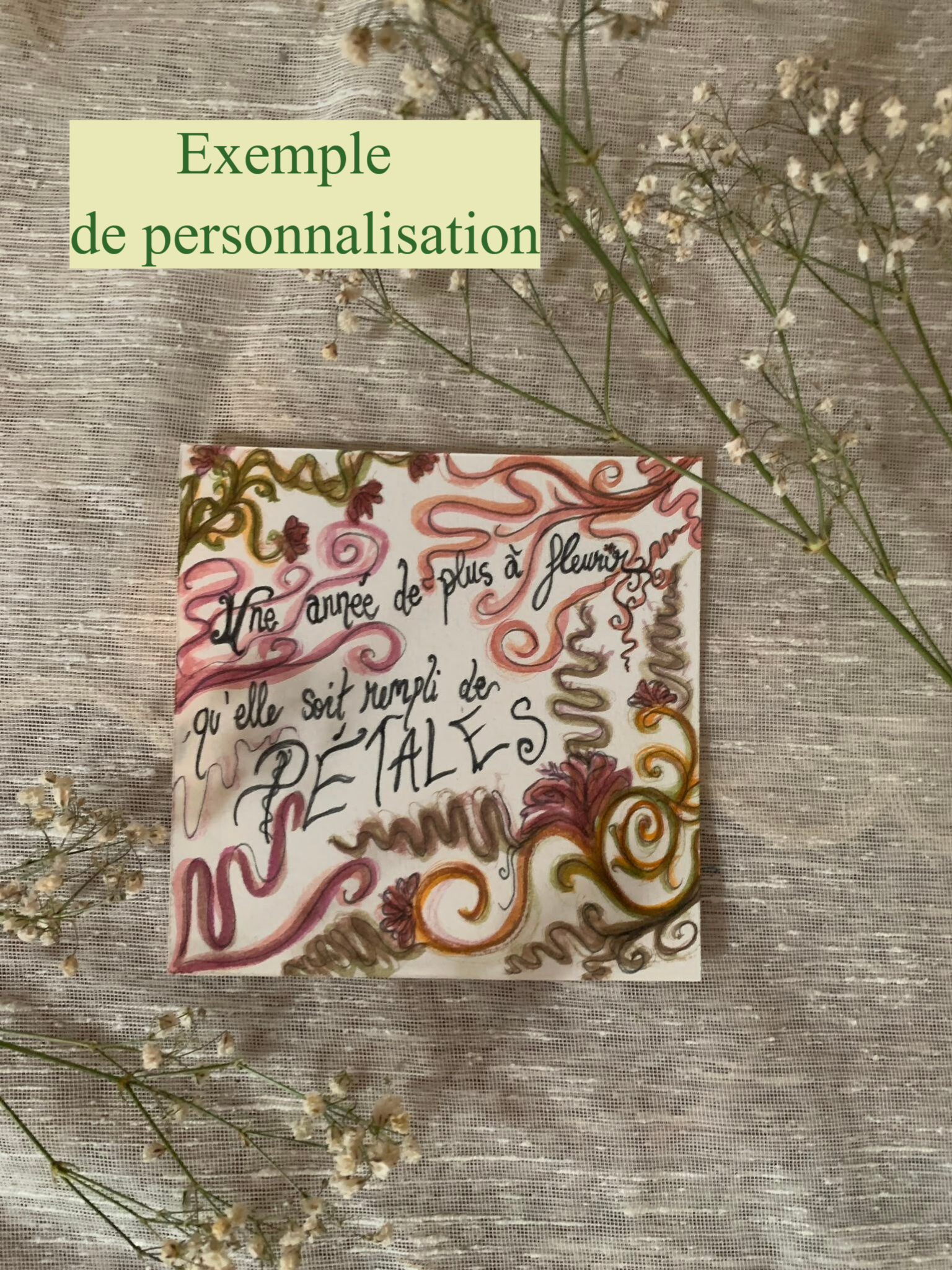 Cartes illustrées à personnalisées 11,5 x 11,5 cm