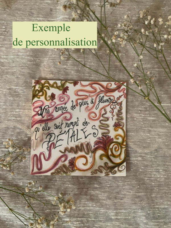 Cartes illustrées à personnalisées 11,5 x 11,5 cm