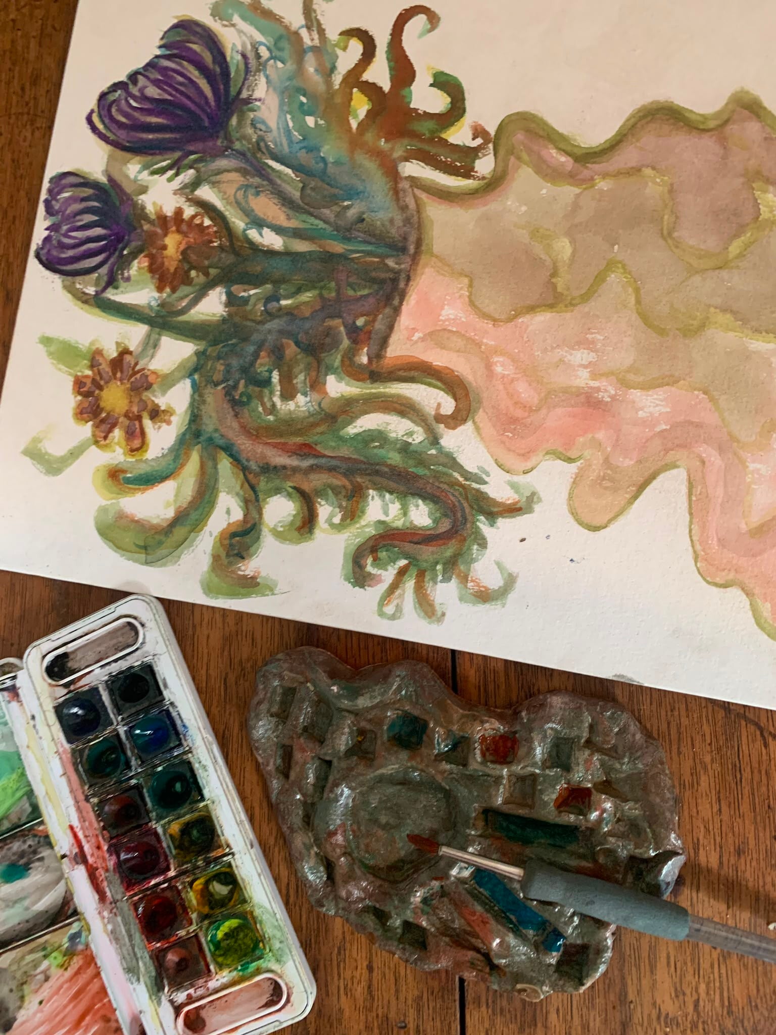 Palette de peinture en argile vernis