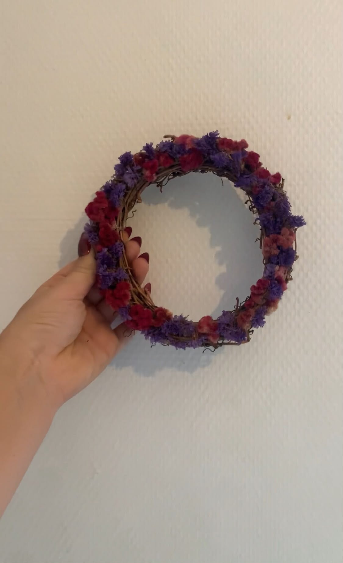 Couronne ronde Rose et Violette