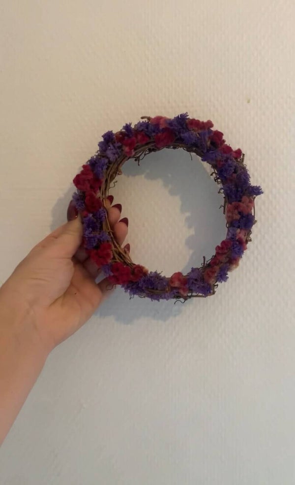 Couronne ronde Rose et Violette